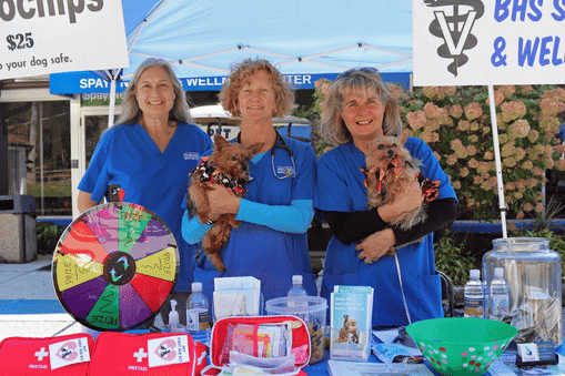 Vets & vet techs hosting a booth for microchipping